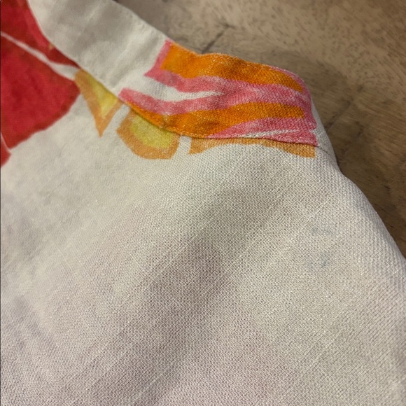 Crosby by Mollie Burch Floral Tie-Front Top Blouse Large - Picture 7 of 7